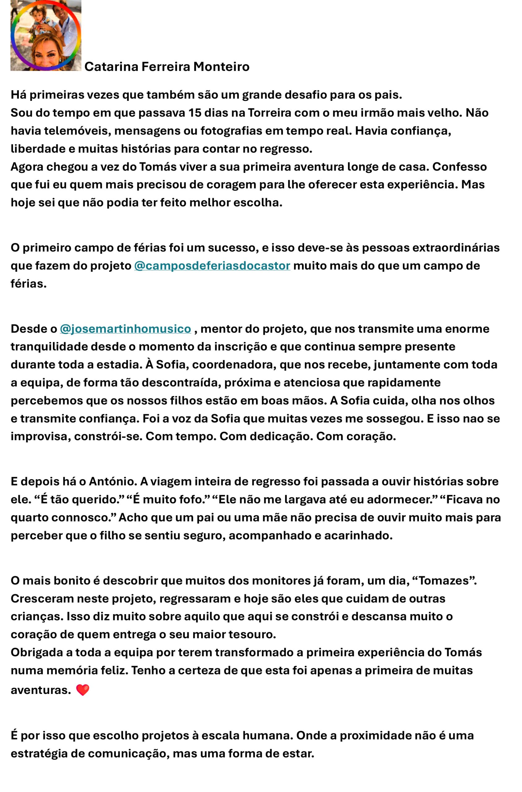 Agradecimento Tomás